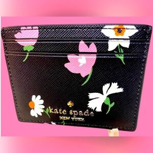 kate spade Leather Madison Floral Card Holder Double sided NWT